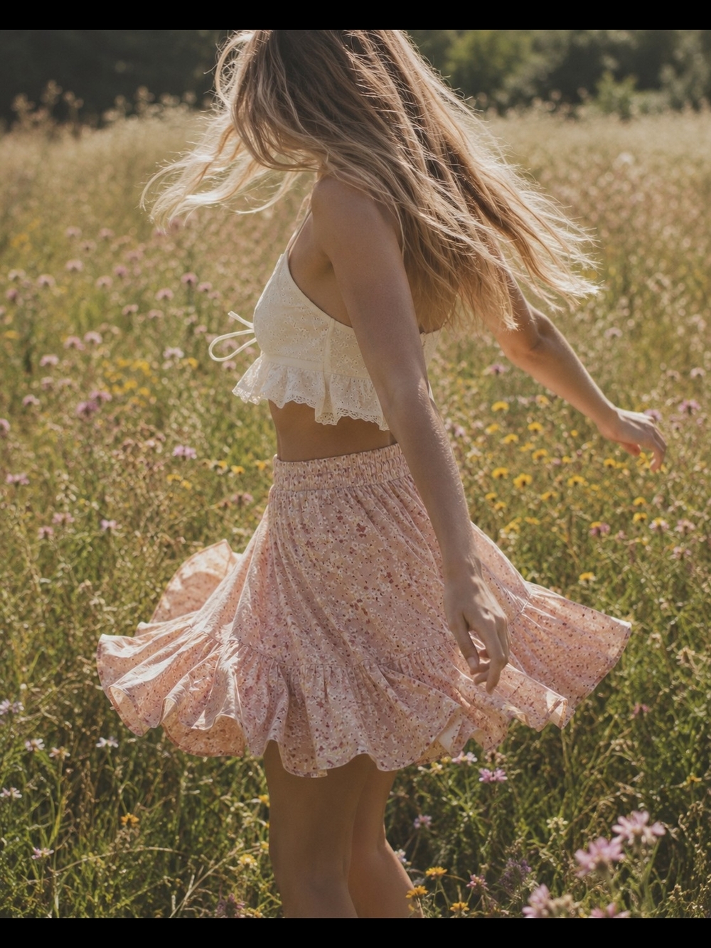 🌸 Womance Atelier Floral Skater  Skirt – Size M/ LIKE NEW